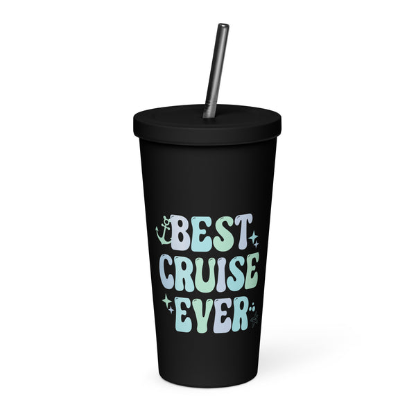 Disney Best Cruise Ever tumbler water bottle Pastel cute DCL Cruise Travel Insulated tumbler with a straw