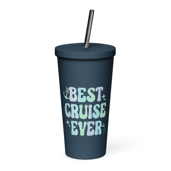 Disney Best Cruise Ever tumbler water bottle Pastel cute DCL Cruise Travel Insulated tumbler with a straw