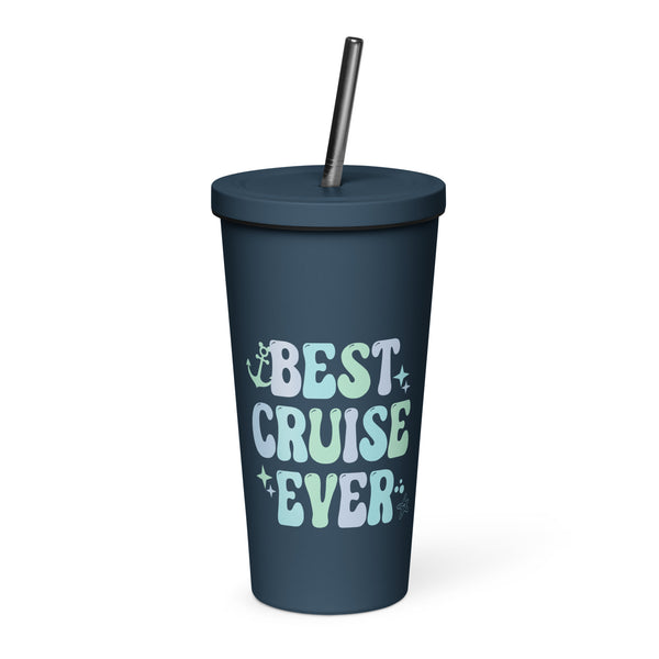 Disney Best Cruise Ever tumbler water bottle Pastel cute DCL Cruise Travel Insulated tumbler with a straw