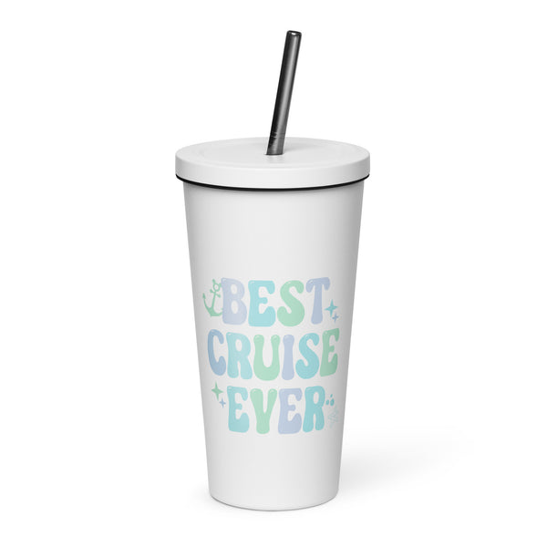 Disney Best Cruise Ever tumbler water bottle Pastel cute DCL Cruise Travel Insulated tumbler with a straw