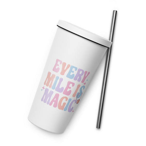 runDisney Every Mile is Magic Disney water bottle Travel Insulated tumbler with a straw