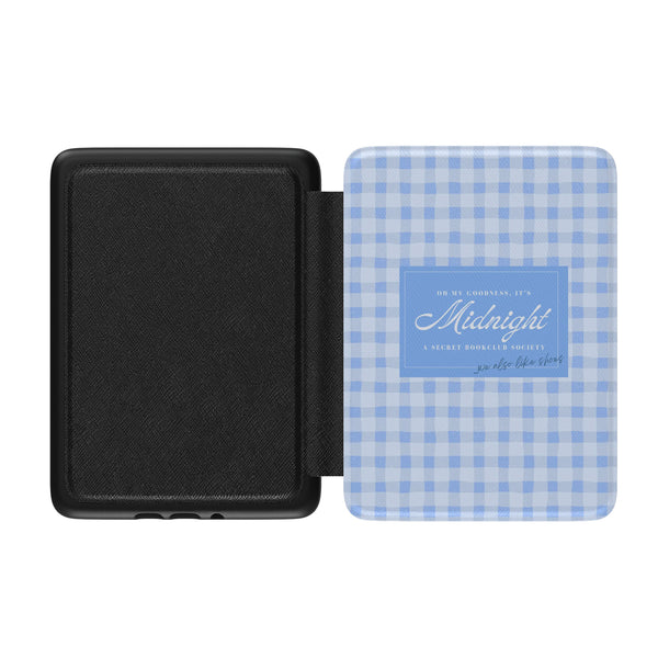 Cindrella Kindle Case Midnight Book Club Blue Gingham Kindle Case - Multiple Sizes