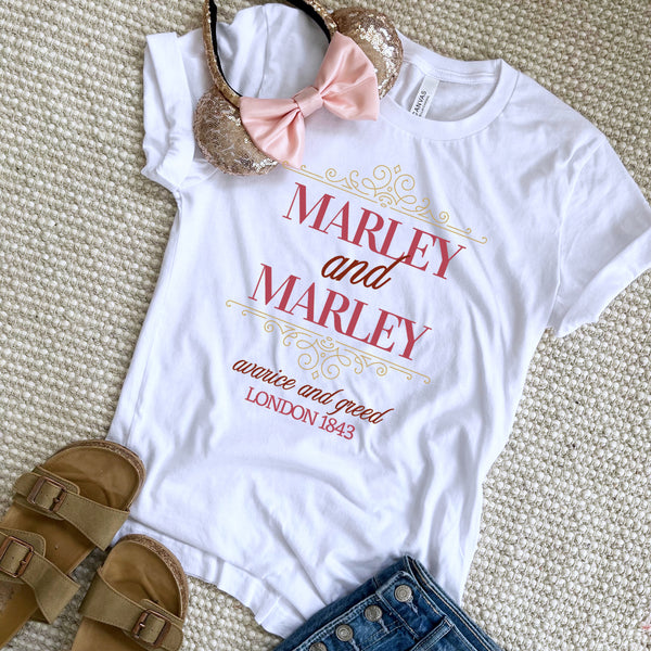 Marley and Marley Logo Scrooge T-Shirt Muppets Christmas Carol Tee Avarice and Greed Unisex t-shirt