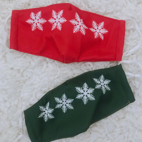 Mickey and Minnie Snowflake Face Masks Red and Green