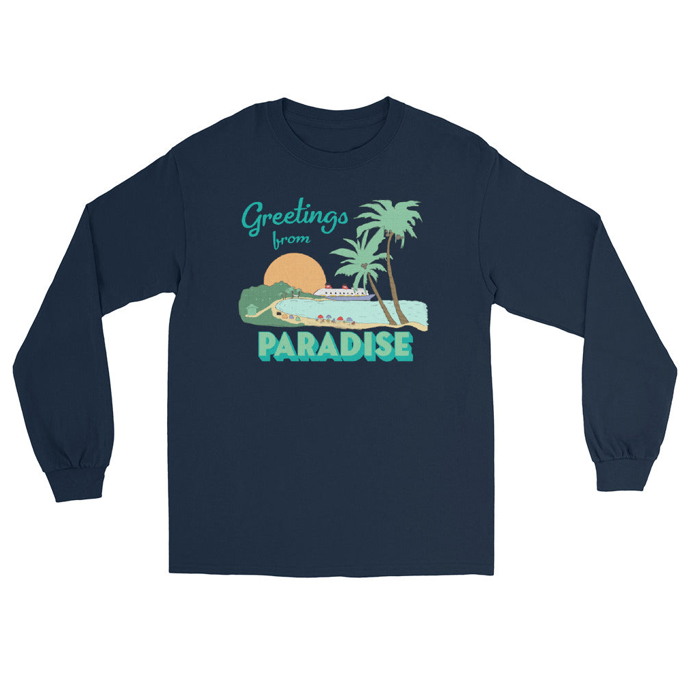 Disney Cruise Castaway Cay Long Sleeve Shirt Greetings from Paradise L Polka Dot Pixie Shop