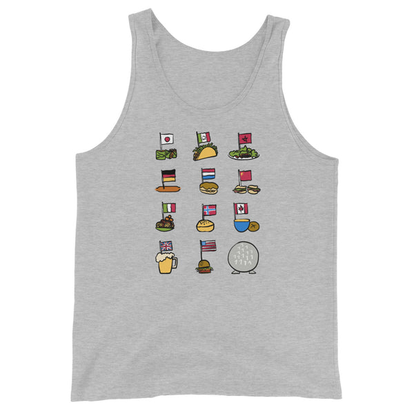 Epcot Flags Shirt Unisex Tank Top World Showcase Food and Wine Epcot Countries Disney Food Unisex Tank Top