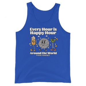 Disney Epcot Drinking Unisex Tank Top Every Hour is Happy Hour Drinking Around the World Food and Wine Unisex Tank