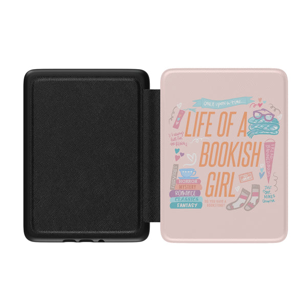 Life of a Bookish Girl Kindle Case E-Reader Cover Book Girl Kindle Case- Multiple Sizes- Light Pink