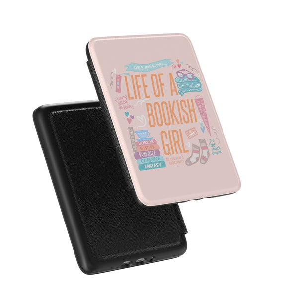 Life of a Bookish Girl Kindle Case E-Reader Cover Book Girl Kindle Case- Multiple Sizes- Light Pink