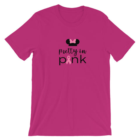 Pretty in Pink Disney Breast Cancer Awareness T-Shirt- READY TO SHIP- Berry- MEDIUM