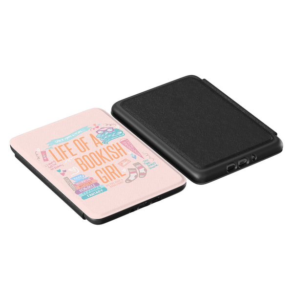 Life of a Bookish Girl Kindle Case E-Reader Cover Book Girl Kindle Case- Multiple Sizes- Light Pink