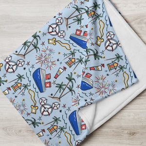 Disney Best Cruise Ever Throw Blanket Mickey Cruise Ship Fireworks Cruise Blanket