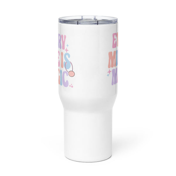 runDisney tumbler Every Mile is Magic Pastels Disney Travel mug with a handle