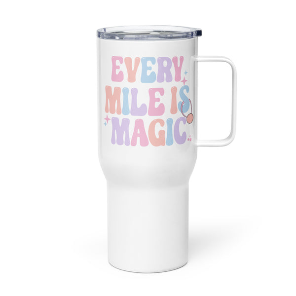 runDisney tumbler Every Mile is Magic Pastels Disney Travel mug with a handle