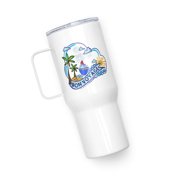 Bon Voyage Cruise Tumbler Disney Cruise Mug Castaway Cay Travel mug with a handle