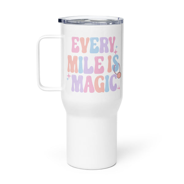 runDisney tumbler Every Mile is Magic Pastels Disney Travel mug with a handle