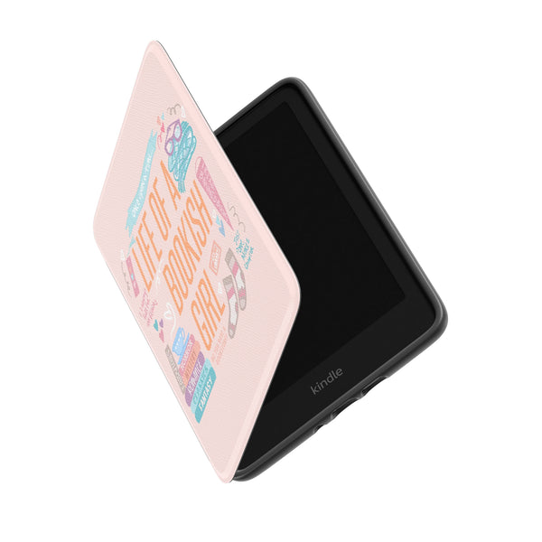 Life of a Bookish Girl Kindle Case E-Reader Cover Book Girl Kindle Case- Multiple Sizes- Light Pink
