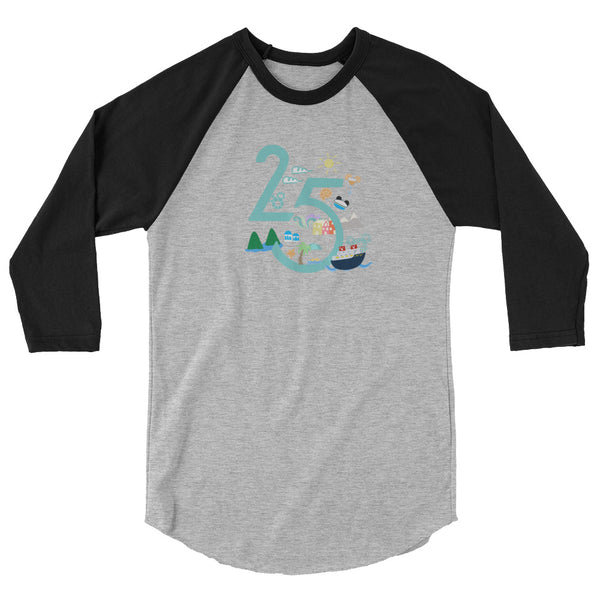 Disney Cruise Line 25 year silver anniversary DCL Disney cruise 3/4 sleeve raglan shirt