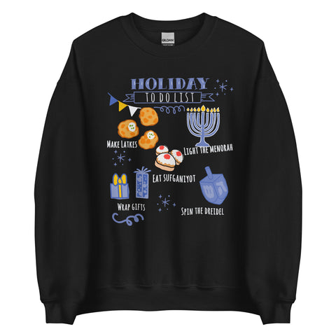 Disney Hanukkah Holiday To Do List Sweatshirt- READY TO SHIP- Black- 4XL