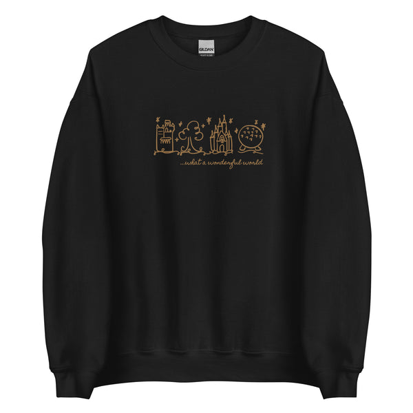 Disney World Parks EMBROIDERED Sweater What a Wonderful World Disney Unisex Sweatshirt