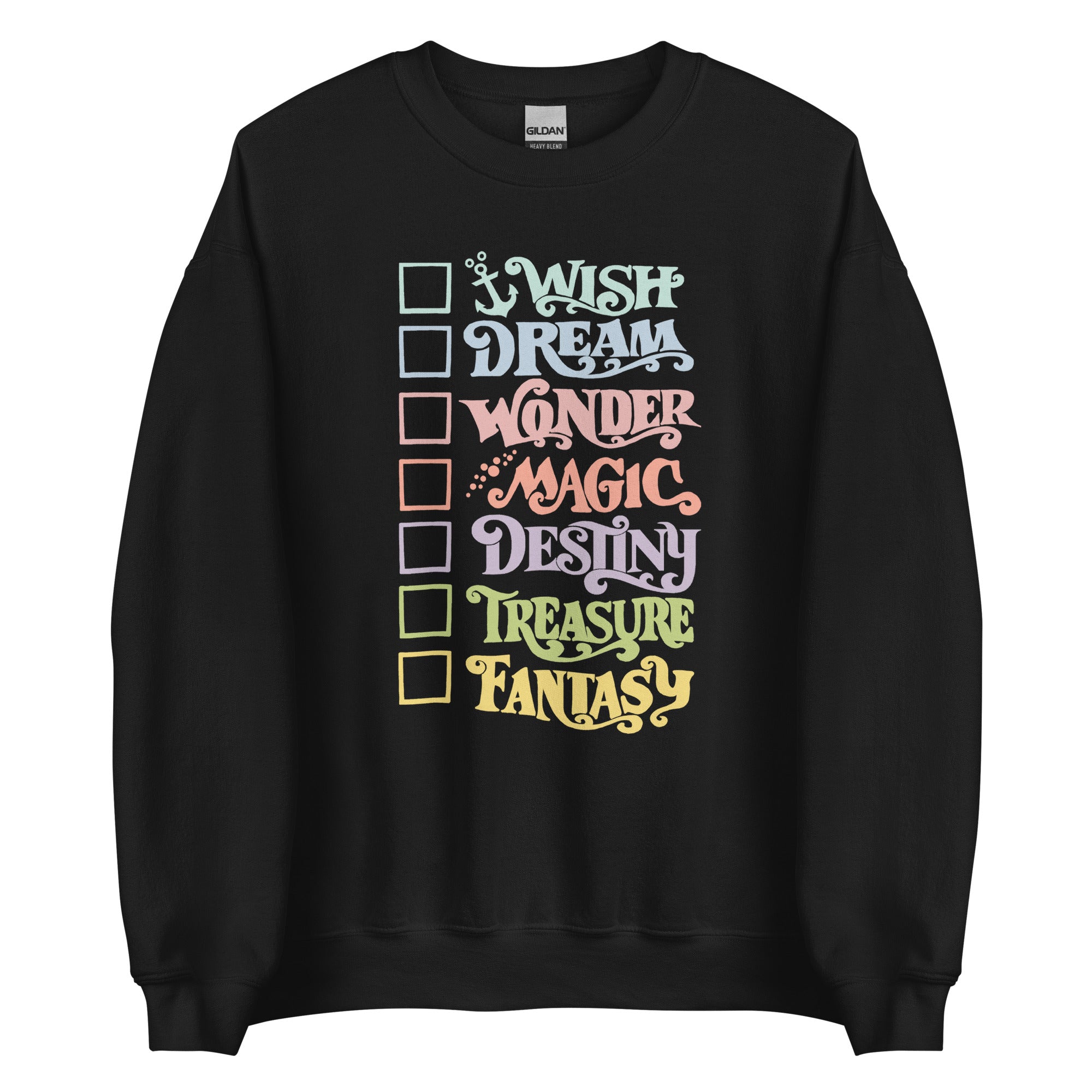 Pastel Disney Cruise Ships Sweatshirt With Checkboxes Disney Unisex Sweatshirt