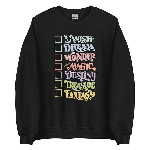 Pastel Disney Cruise Ships Sweatshirt With Checkboxes Disney Unisex Sweatshirt