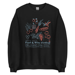 Disney Food and Wine Sweatshirt 1996 EPCOT Food and Wine Festival Unisex Sweatshirt