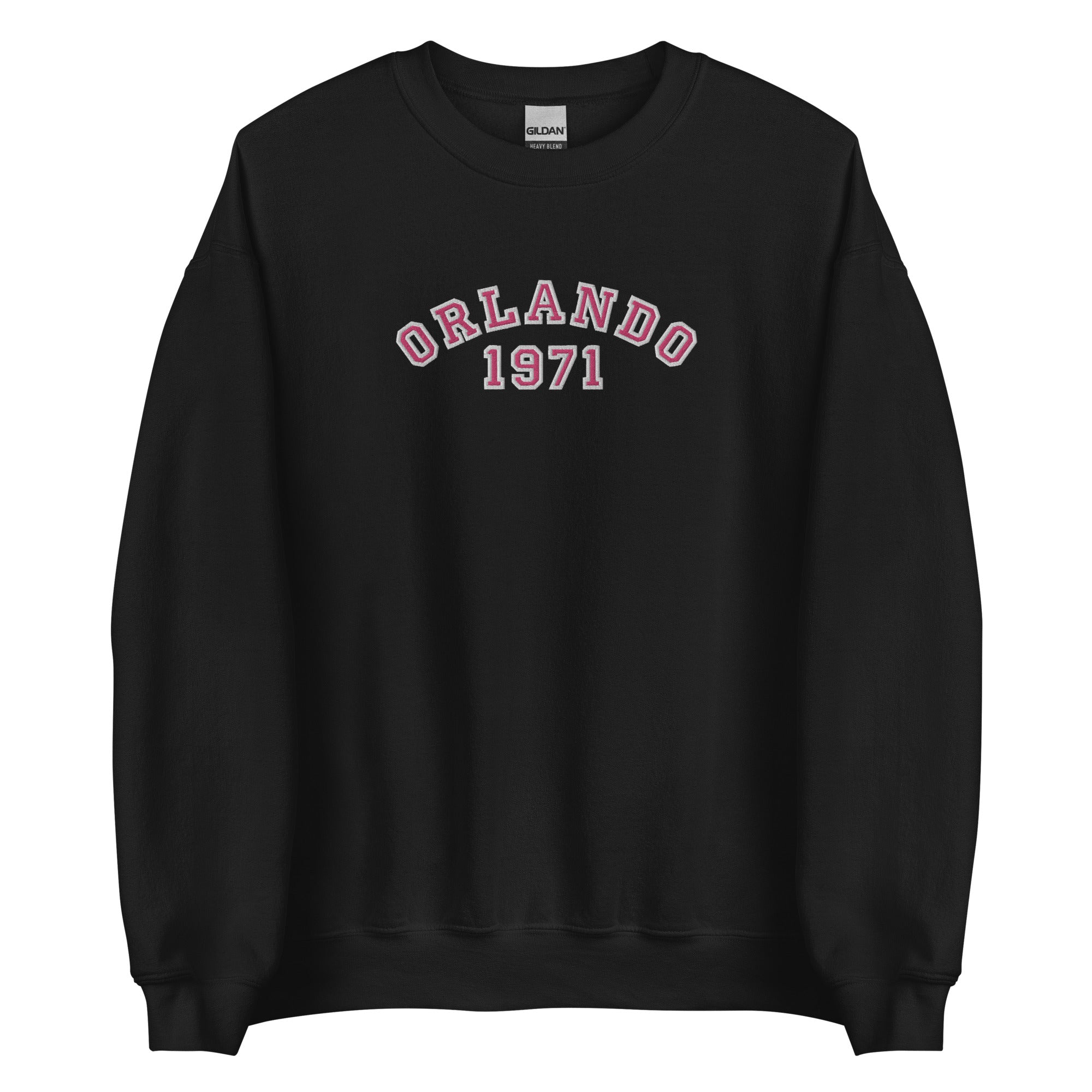 Disney College Sweatshirt 1971 WDW Orlando EMBROIDERED Disney University Sweatshirt - Pink