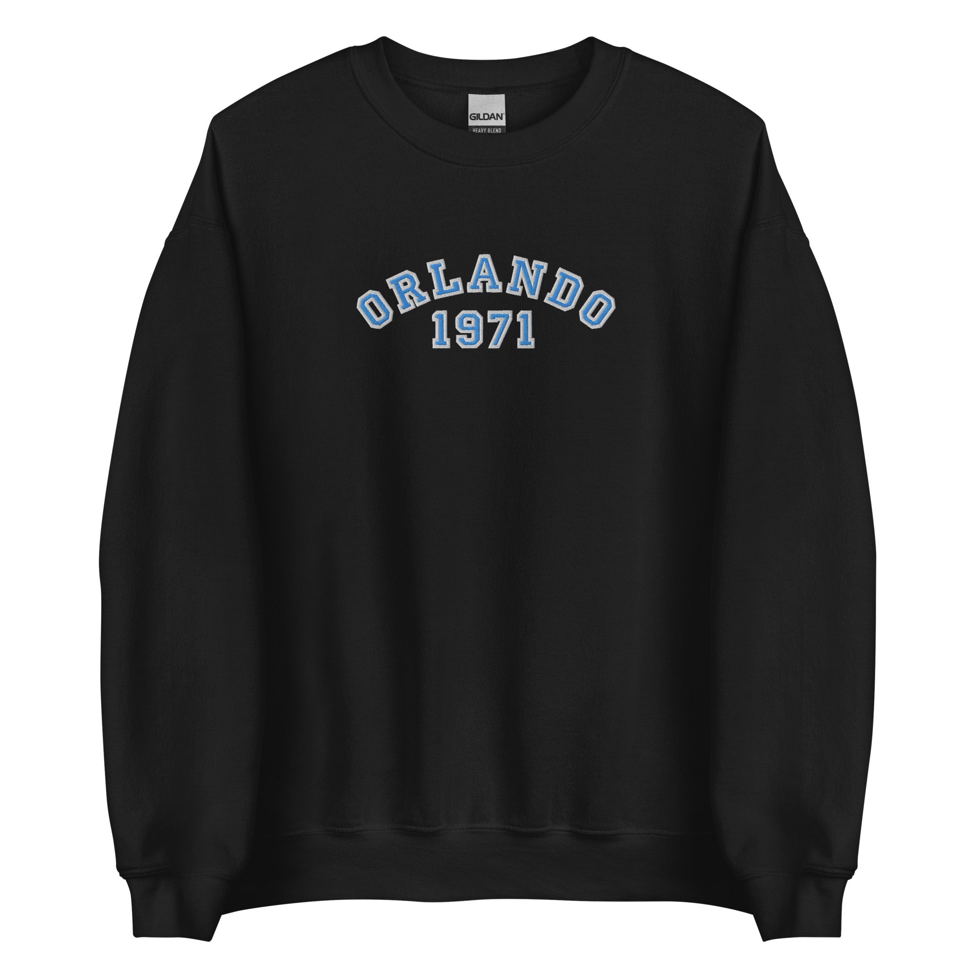 Disney College Sweatshirt 1971 WDW Orlando EMBROIDERED Disney University Sweatshirt - Blue