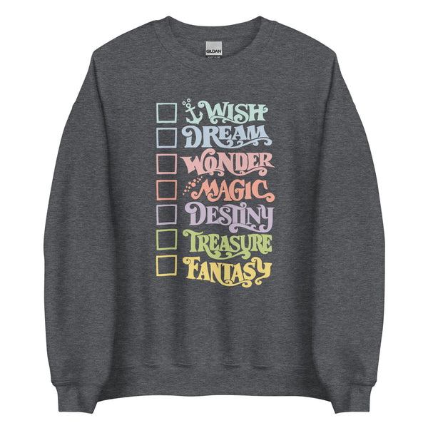 Pastel Disney Cruise Ships Sweatshirt With Checkboxes Disney Unisex Sweatshirt