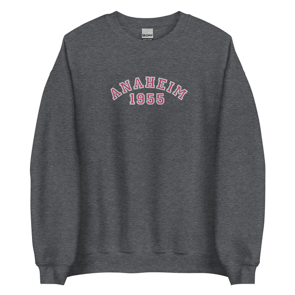 Disney College Sweatshirt 1955 Disneyland Anaheim EMBROIDERED Disney University Sweatshirt - Pink