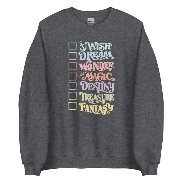 Pastel Disney Cruise Ships Sweatshirt With Checkboxes Disney Unisex Sweatshirt