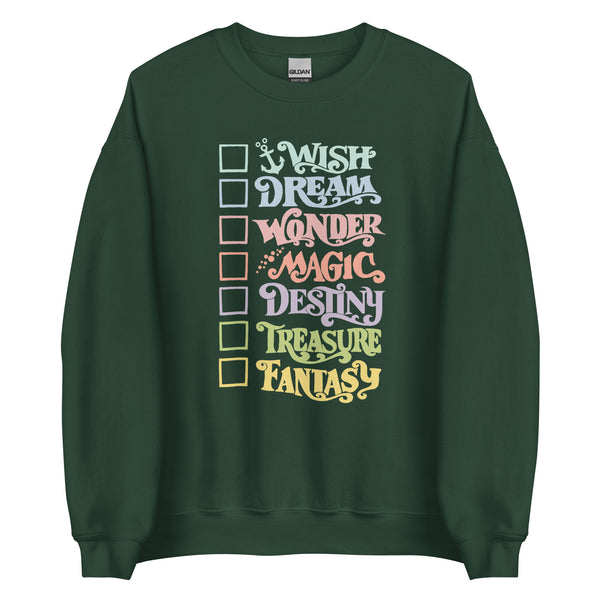 Pastel Disney Cruise Ships Sweatshirt With Checkboxes Disney Unisex Sweatshirt