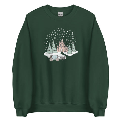 Vintage Disney Christmas Castle Sweatshirt Disney Cinderella Castle Christmas Sweatshirt