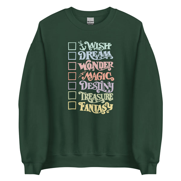 Pastel Disney Cruise Ships Sweatshirt With Checkboxes Disney Unisex Sweatshirt