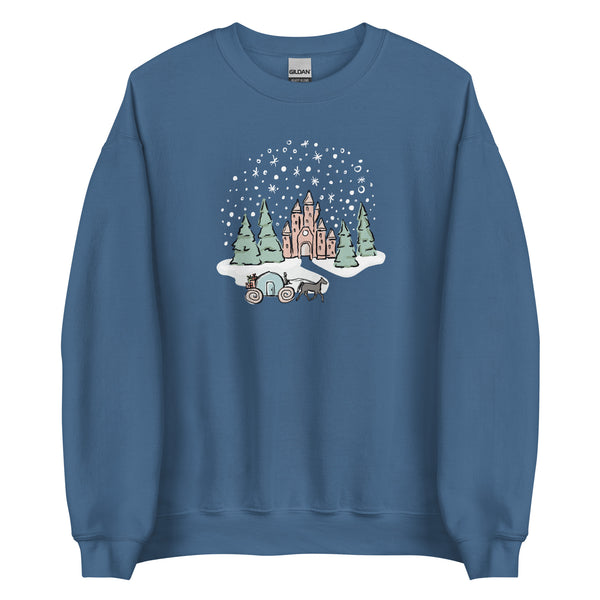 Vintage Disney Christmas Castle Sweatshirt Disney Cinderella Castle Christmas Sweatshirt