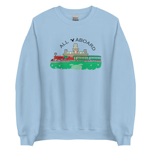 Disney Train All Aboard Disney Railroad Shirt Disney Sweater Unisex Sweatshirt