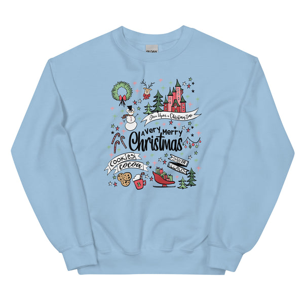 Disney Christmas Party Sweatshirt Disney Shirt Very Merry Christmas Magic Kingdom Party Unisex Sweatshirt