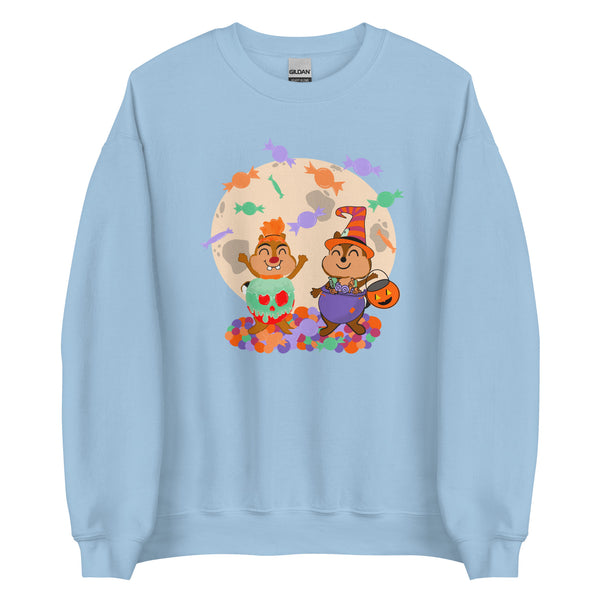 Chip and Dale Disney Halloween Trick or Treat Candy Unisex Sweatshirt