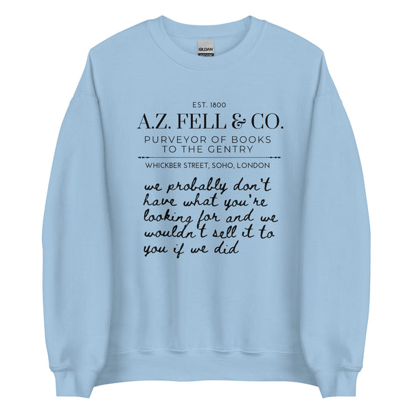 A.Z. Fell and Co Sweatshirt Good Omens Bookshop Antiquarian Aziraphale Crowley Shirt, Ineffable Husbands, Fandom Unisex Sweatshirt