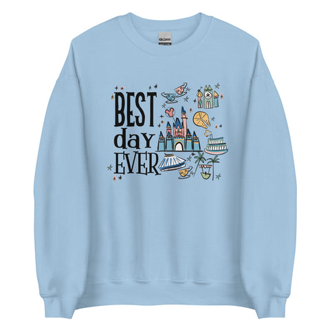 Disneyland Best Day Ever Sweatshirt Best Day Ever Disney Trip Disney Castle Unisex Sweatshirt