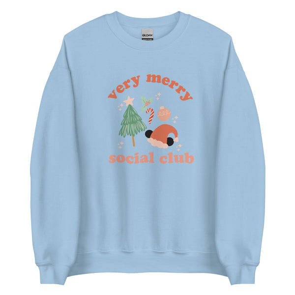 Very Merry Social Club Mickey Santa Disney Christmas Holiday Sweater Unisex Sweatshirt