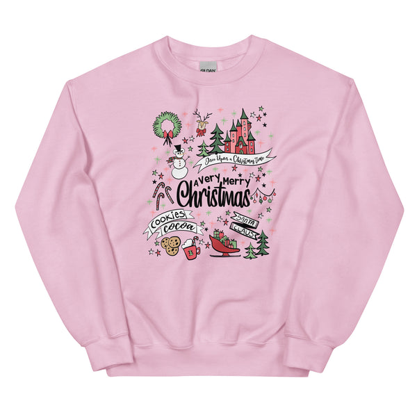 Disney Christmas Party Sweatshirt Disney Shirt Very Merry Christmas Magic Kingdom Party Unisex Sweatshirt