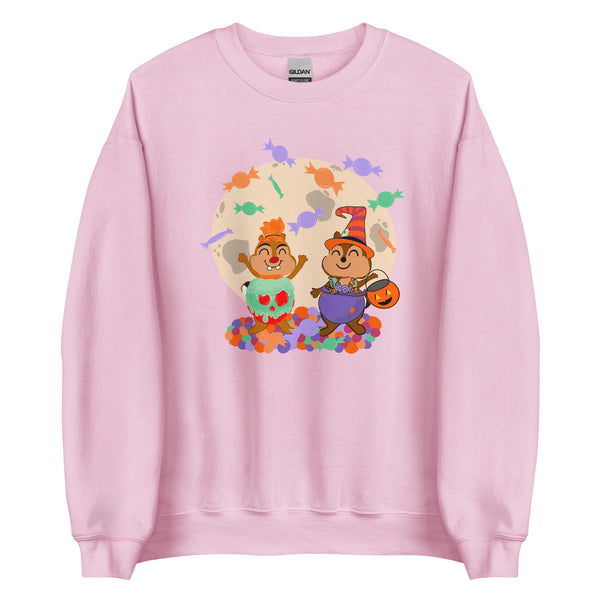 Chip and Dale Disney Halloween Trick or Treat Candy Unisex Sweatshirt