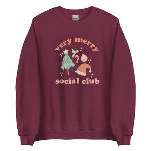 Very Merry Social Club Mickey Santa Disney Christmas Holiday Sweater Unisex Sweatshirt