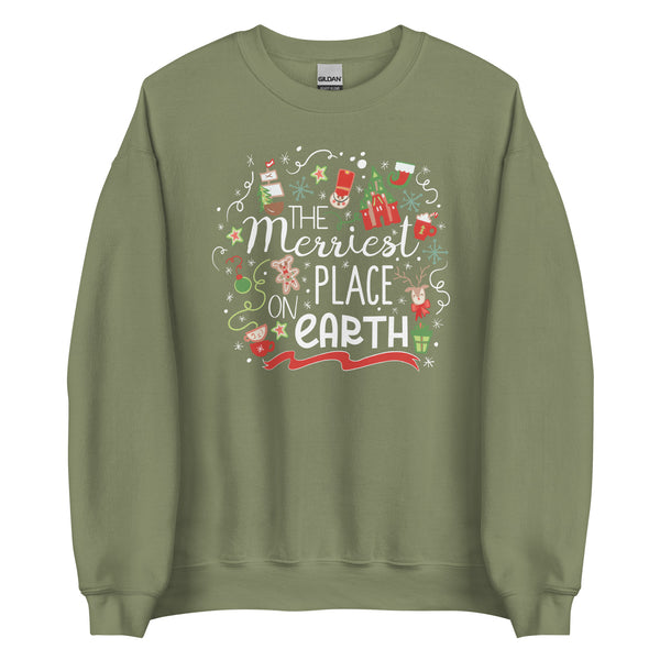 Disney Christmas Merriest Place on Earth Sweatshirt Disney Parks Holiday Shirt Disney Family Sweatshirt