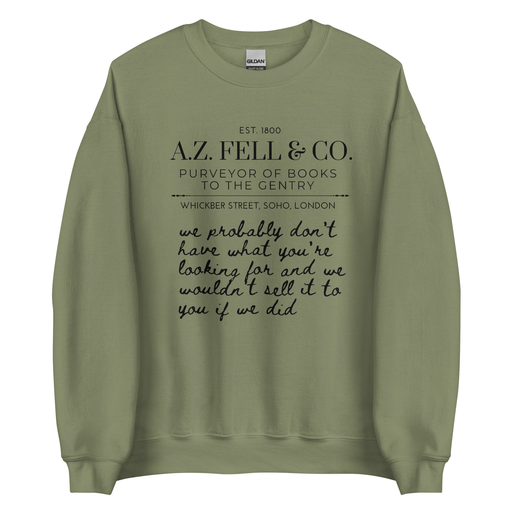 A.Z. Fell and Co Sweatshirt Good Omens Bookshop Antiquarian Aziraphale Crowley Shirt, Ineffable Husbands, Fandom Unisex Sweatshirt