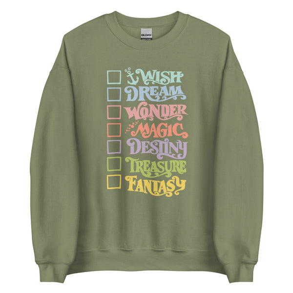 Pastel Disney Cruise Ships Sweatshirt With Checkboxes Disney Unisex Sweatshirt