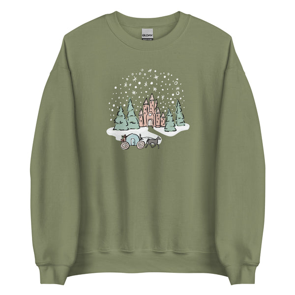 Vintage Disney Christmas Castle Sweatshirt Disney Cinderella Castle Christmas Sweatshirt