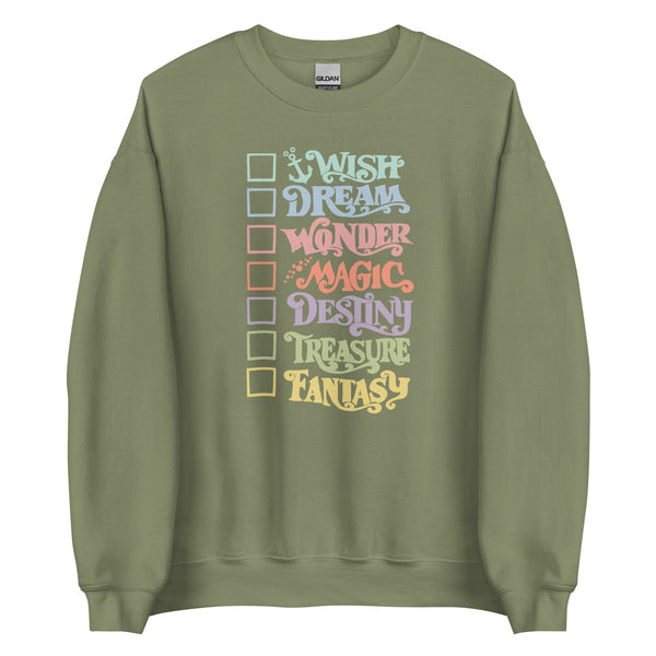 Pastel Disney Cruise Ships Sweatshirt With Checkboxes Disney Unisex Sweatshirt